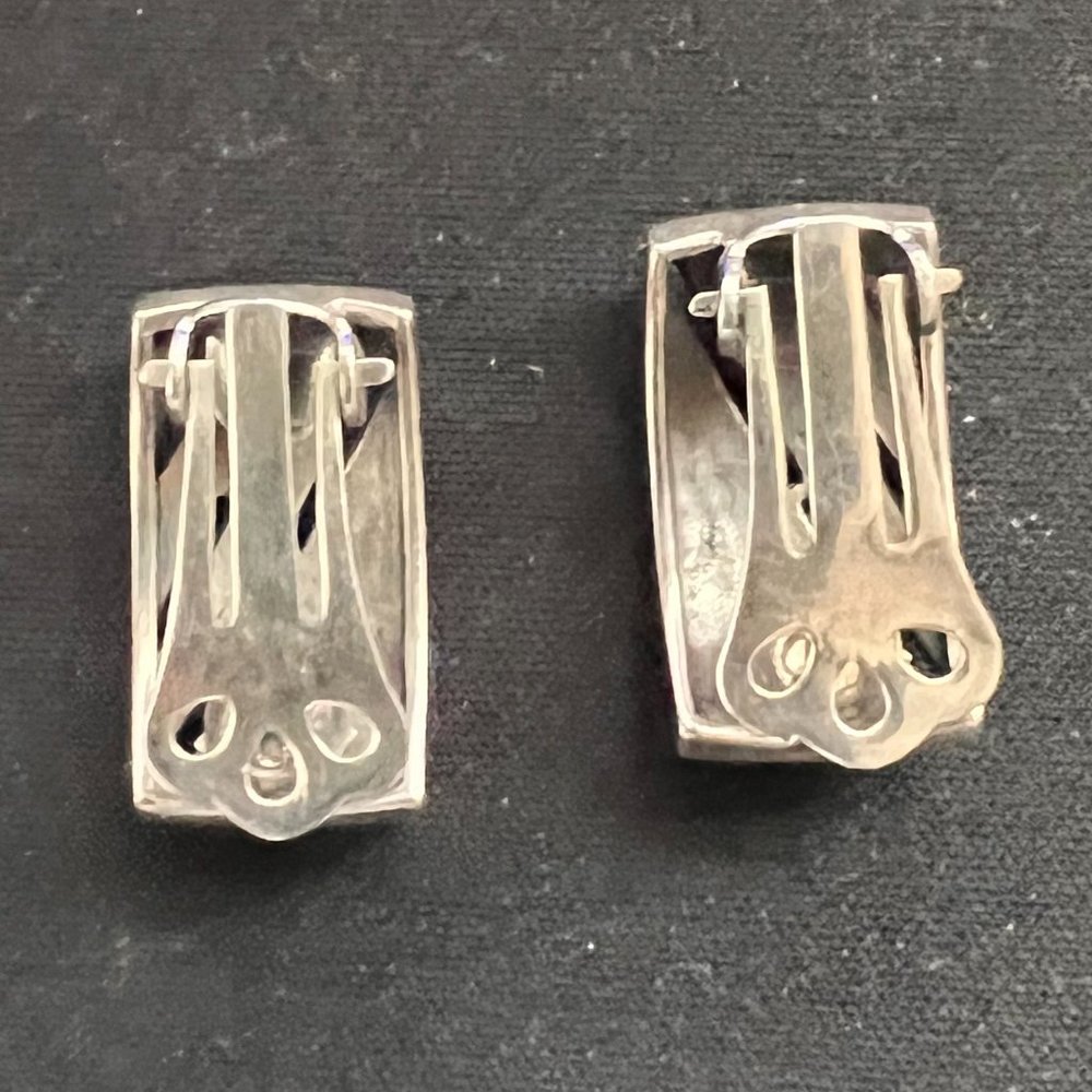 Vintage 925 Sterling Silver Rectangular Marcasite… - image 3